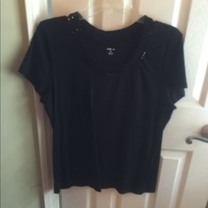 Style and co black tshirt with rhinestone xl